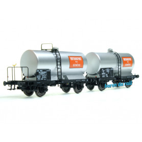 Set de 2 citernes VINTRANSPORT GENEVE, SNCF Ep. III - HO 1/87 - REE WB-716