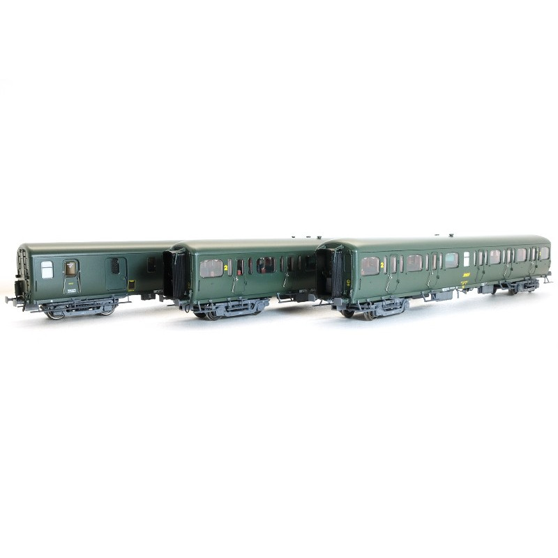 Set 3 voitures Express Nord B11 et B4D SNCF - ép IVa - HO - 40330 LS Models