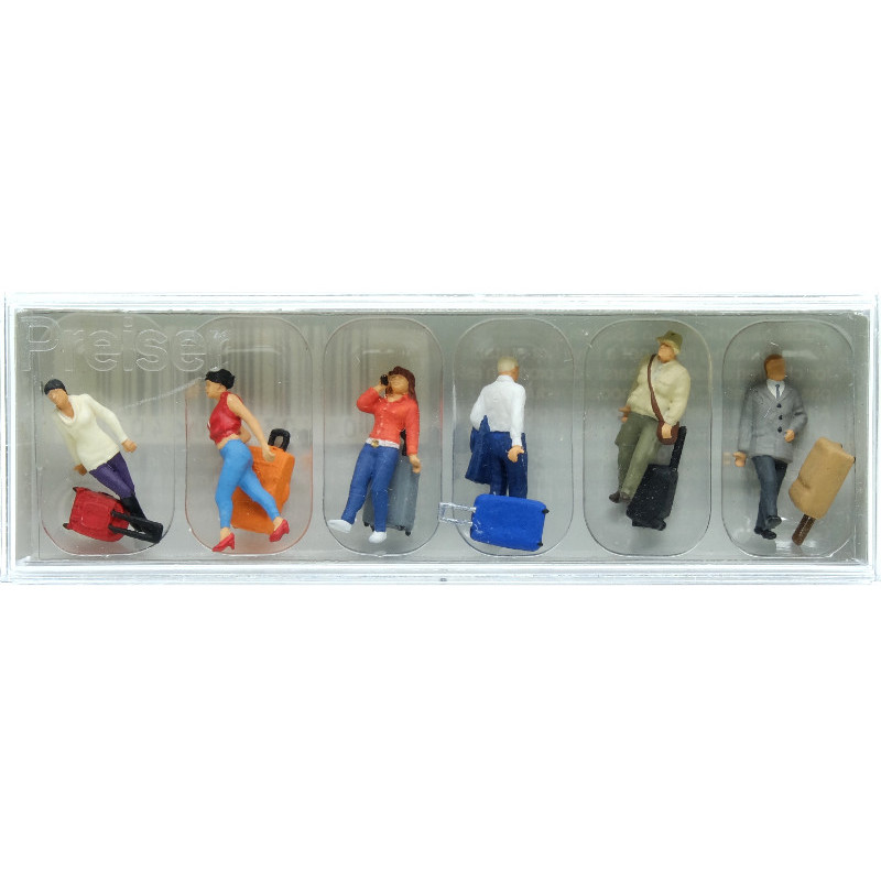 Voyageurs avec valises à roulettes - HO 1/87 - PREISER 10640