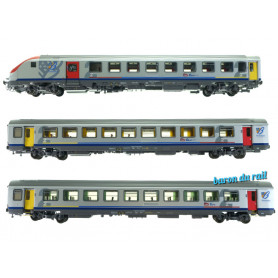 Set 3 voitures TER Bourgogne ép. VI - SNCF - HO 1/87 - LS Models 41233DC