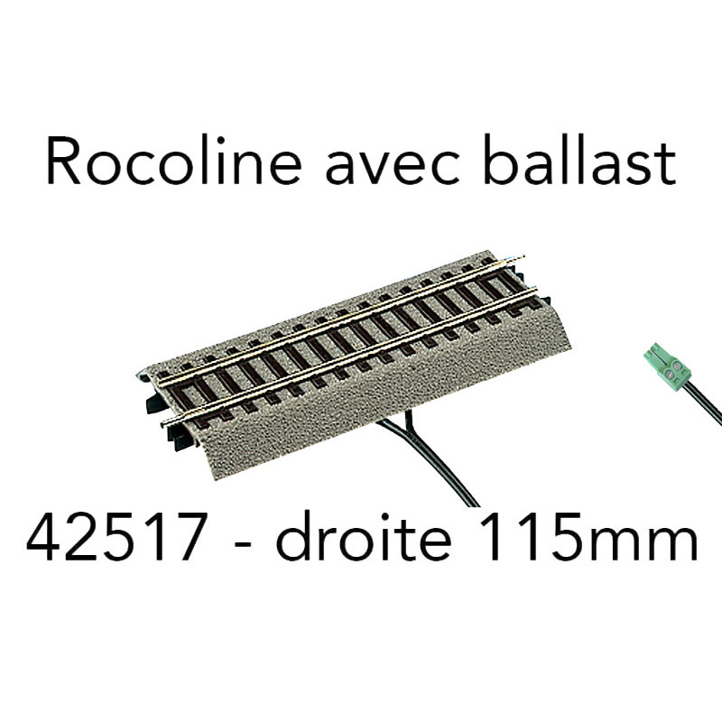Rail de raccordement numérique (G½) Rocoline ballast souple - HO 1/87 - ROCO 42517