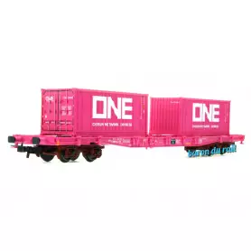 Wagon porte conteneurs S70 TOUAX, ép. V SNCF - HO 1/87 - JOUEF HJ6261
