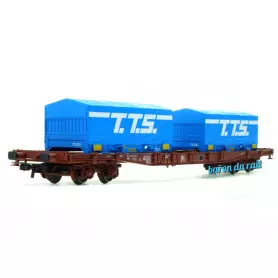 Wagon porte conteneurs S70 T.T.S, ép. V SNCF - HO 1/87 - JOUEF HJ6259