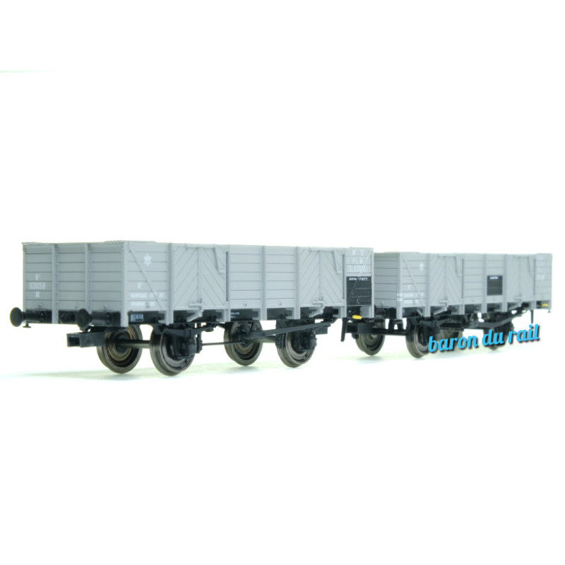2x Tombereau PLM gris PLM ép. II - HO 1/87 - REE WB-811