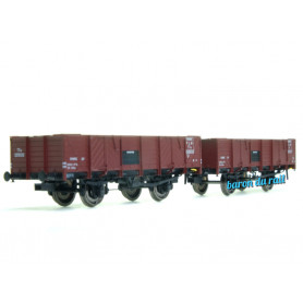 2x Tombereau PLM rouge sidéros PLM ép. II - HO 1/87 - REE WB-814