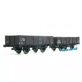 2x Tombereau ex-PLM brun SNCF ép. IIIa - HO 1/87 - REE WB-819