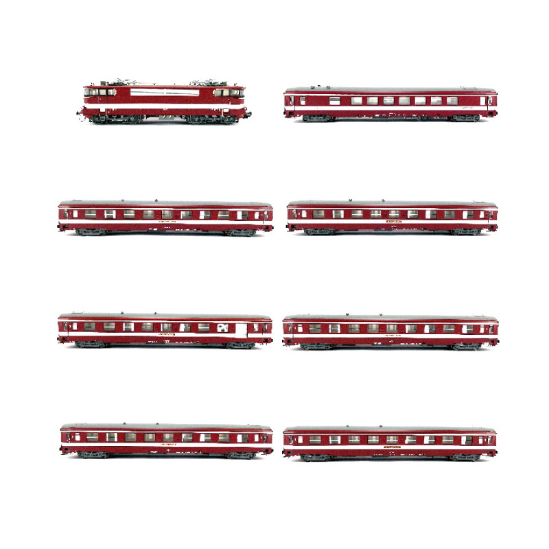 Rame Capitole BB 9241 + 7 voitures éclairées SNCF ép. III digitale son - HO 1/87 - REE CM-016S
