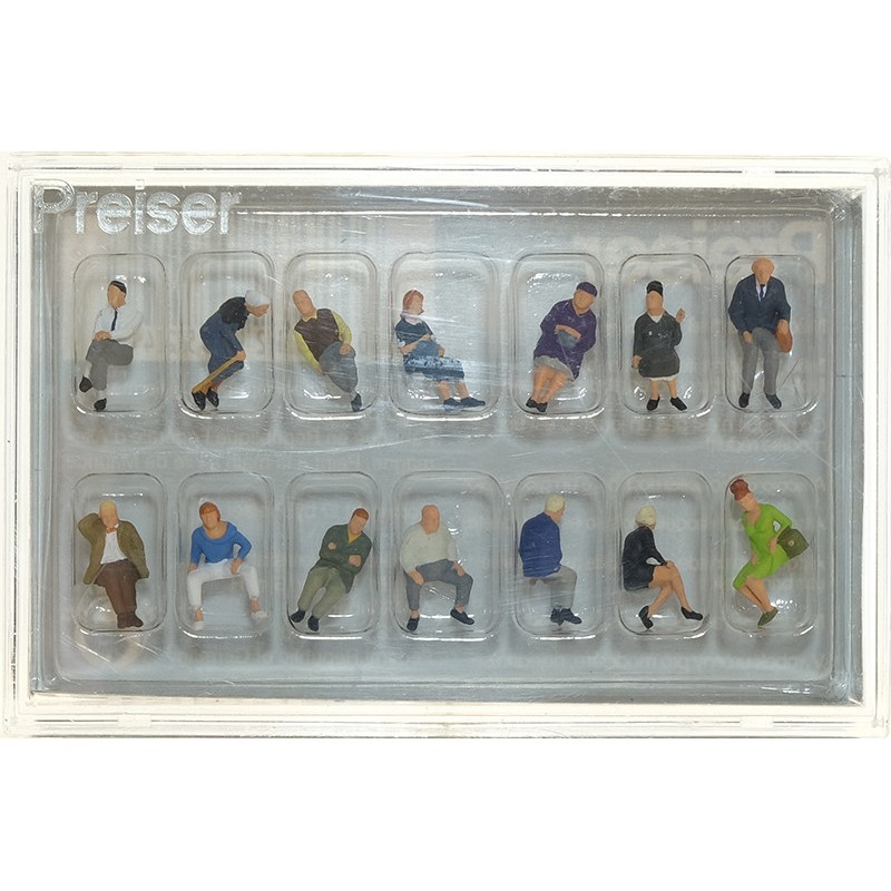 14 personnages assis - HO 1/87 - PREISER 10524