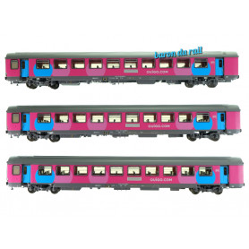 Set 3 voitures Corail OUIGO ép. VI - SNCF - HO 1/87 - LS Models 40994