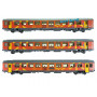 Set 3 voitures Corail TER Languedoc Roussillon ép. V - SNCF - HO 1/87 - LS Models 41210