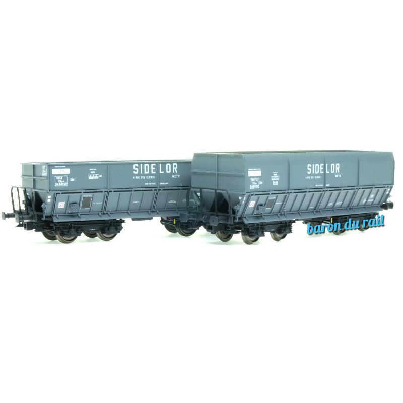 2x Tombereaux DMH DM SIDELOR ép. III - SNCF - HO 1/87 - LS Models 31101