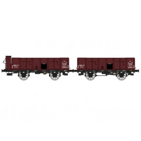 2x Tombereau 19, TTwf 275643 et TTw 235412 PLM ép. II - HO 1/87 - REE WB-827