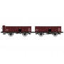 2x Tombereau 19, TTwf 275643 et TTw 235412 PLM ép. II - HO 1/87 - REE WB-827
