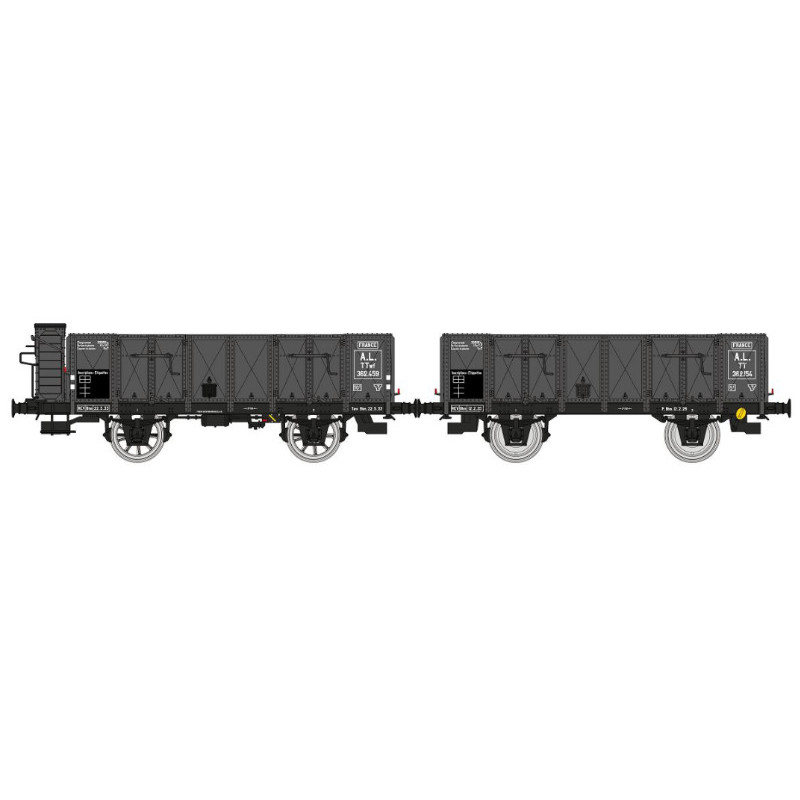 2x Tombereau 19, TTwf 362459 et TTwf 362459 AL Ep.II - HO 1/87 - REE WB-828