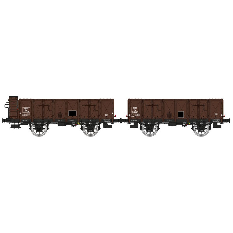 2x Tombereau Twf 773429 et Tw 743627 SNCF Ep.IIIb - HO 1/87 - REE WB-836