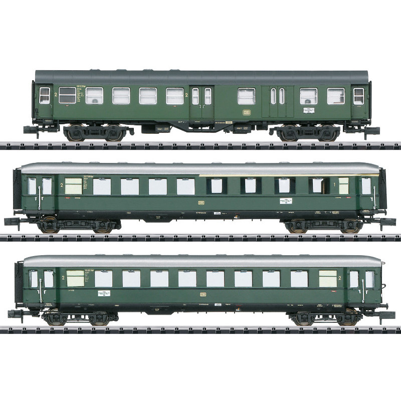 Set 3x Voitures "Train express dans la vallée du Danube" ép. III - N 1/160 - MINITRIX 18209