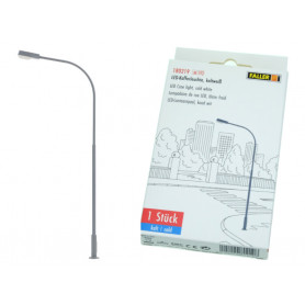 1x lampadaire moderne LED, blanc froid - HO 1/87 - FALLER 180219