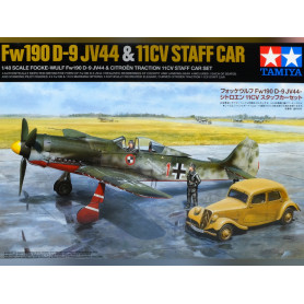 Set Focke-Wulf Fw190D-9 JV44 avec voiture 11CV - 1/48 - Tamiya 25213