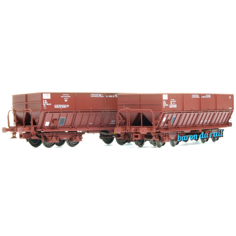 2x Tombereaux DM COCKERILL REHON ép. IV - SNCF - HO 1/87 - LS Models 31114