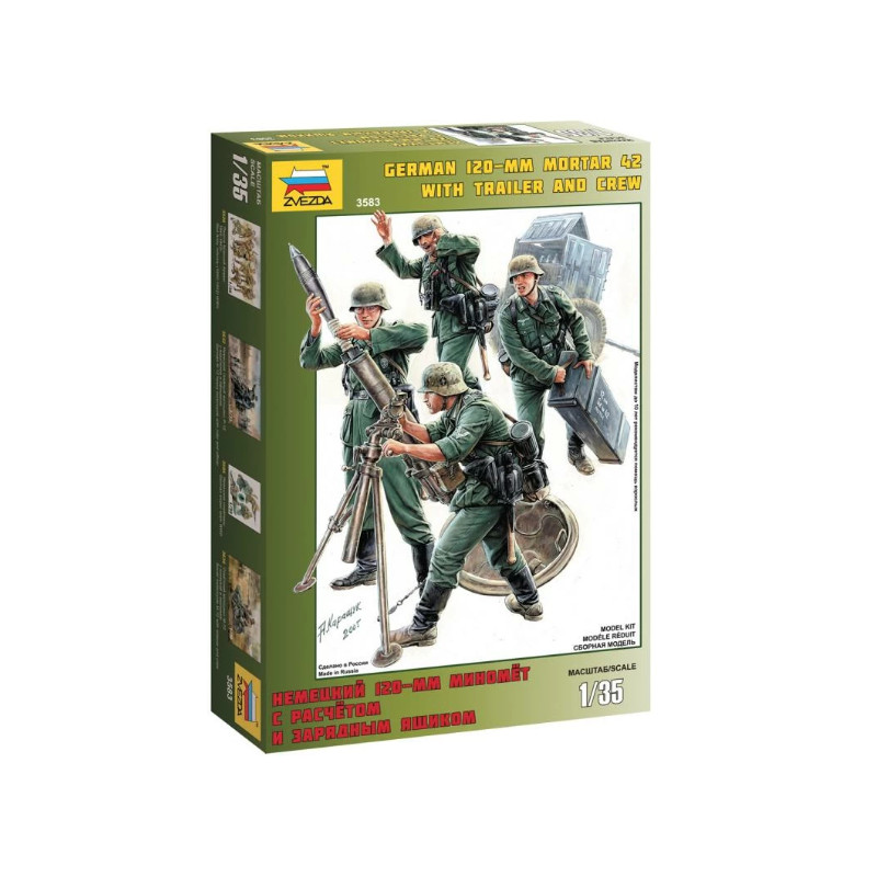 Mortier allemand avec remorque et équipage - 1/35 - ZVEZDA 3583