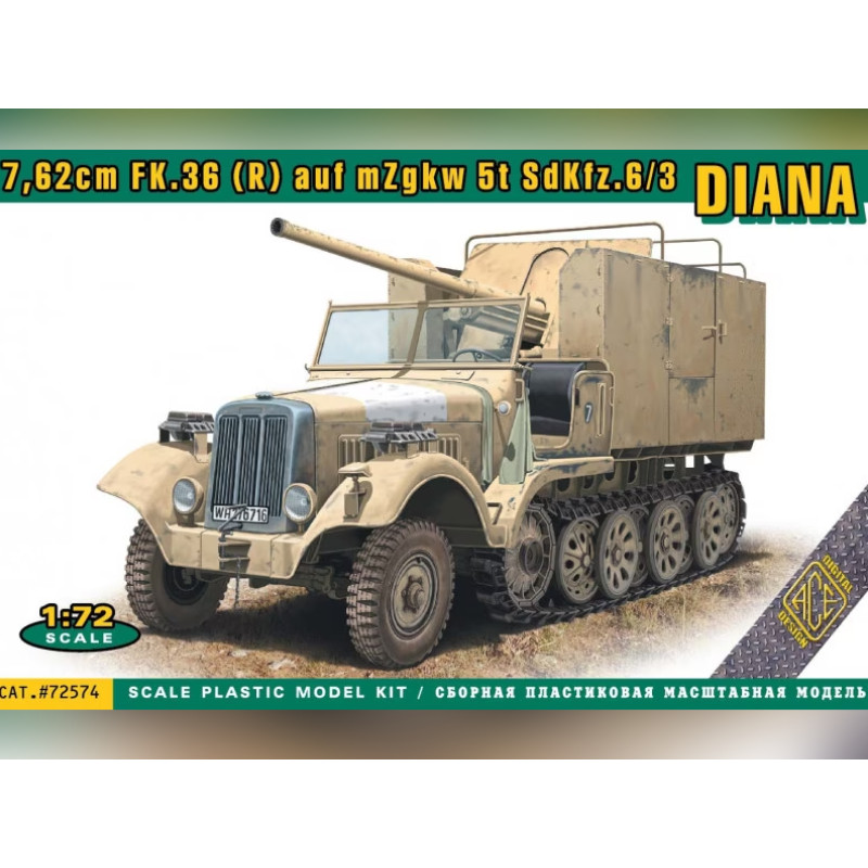 7,62 cm FK.36 (R) sur mZgkw 5t "Diana" Sd.Kfz. 6/3 - 1/72 - ACE 72574