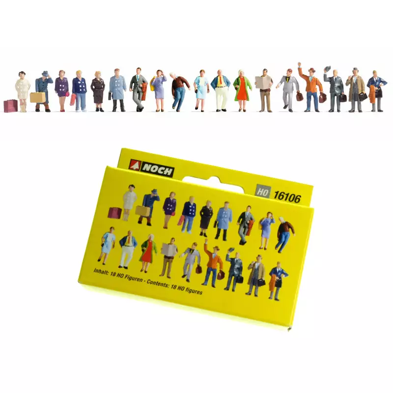Set XL 18 figurines voyageurs - HO 1/87 - NOCH 16106