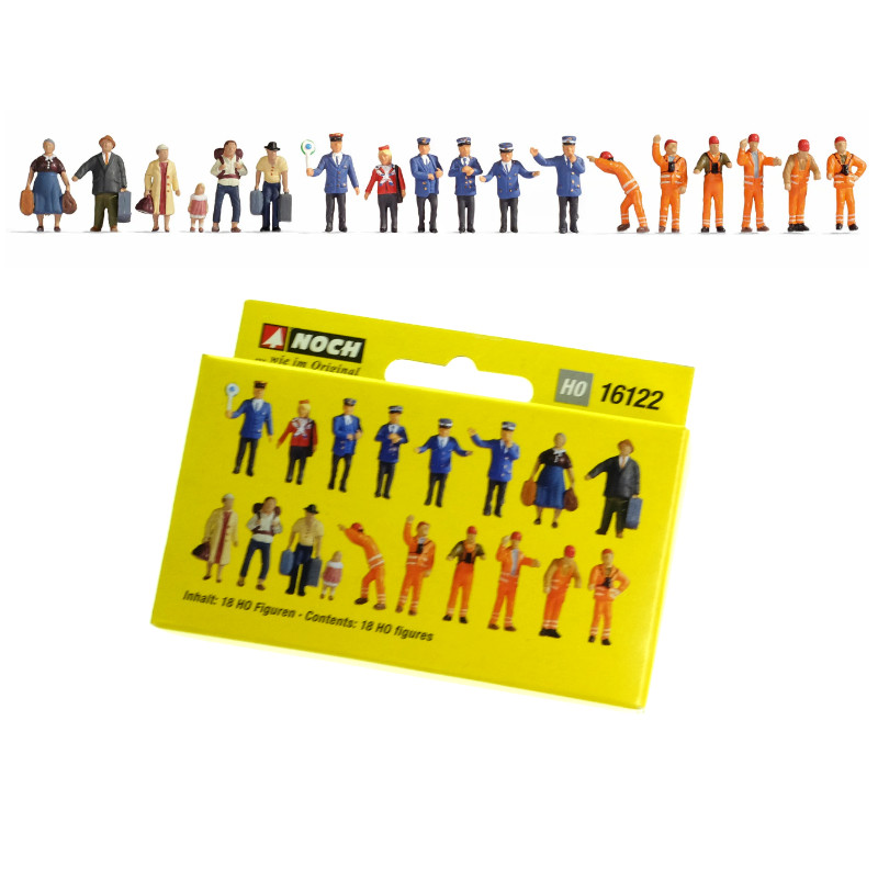 Set XL 18 figurines à la gare - HO 1/87 - NOCH 16122
