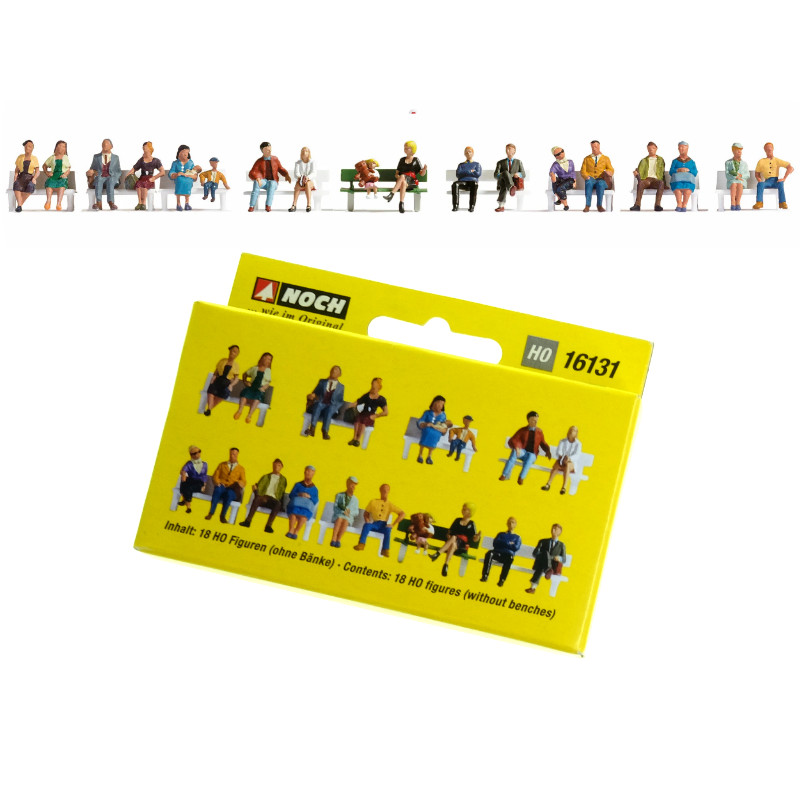 Set XL 18 figurines assises - HO 1/87 - NOCH 16131