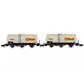 2x wagons-citernes à 3 essieux SHELL, ép. IV - SNCF - N 1/160 - ARNOLD HN6609