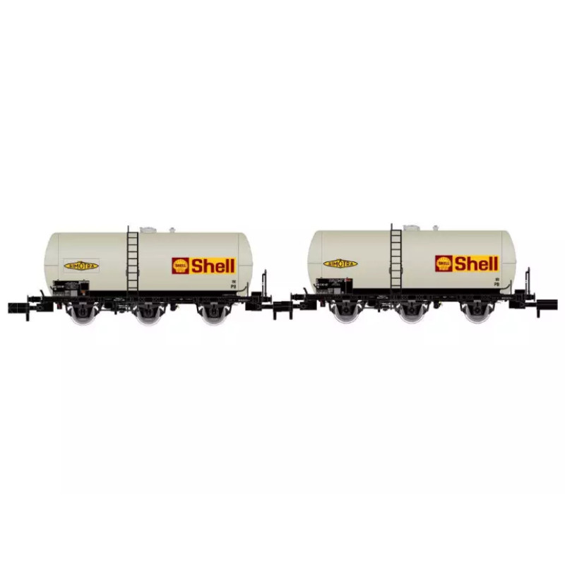 2x wagons-citernes à 3 essieux SHELL, ép. IV - SNCF - N 1/160 - ARNOLD HN6609