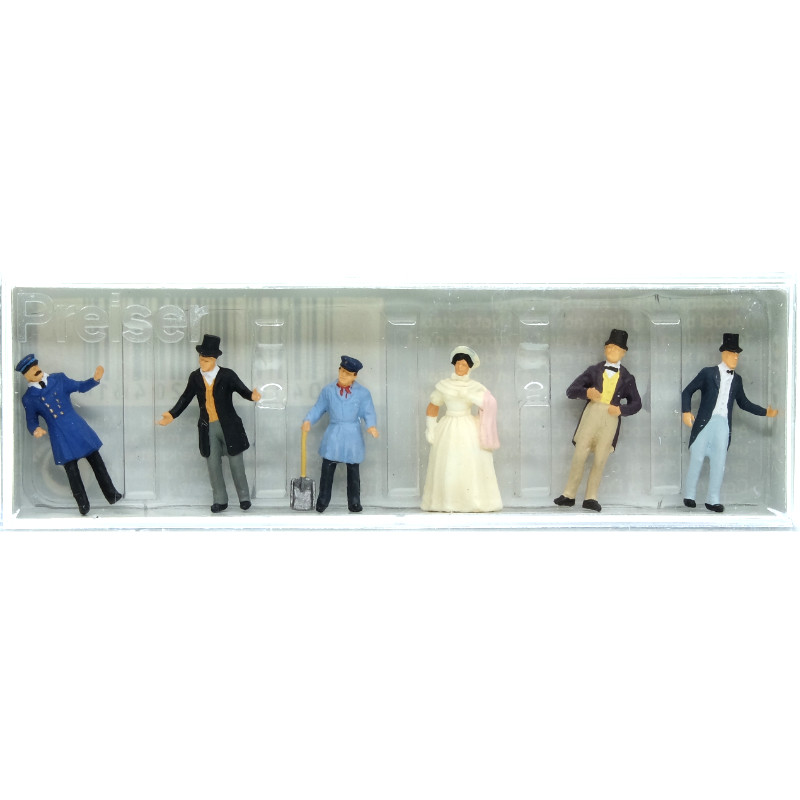 Chauffeur, mécanicien et passagers 1900 - HO 1/87 - PREISER 12046