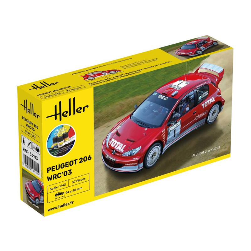 XUFQRAN - Modèle Réduit Peugeot 208T16 WRC 2014 - Échelle 1:43 - Voiture De Collection En Alliage - Avec Boîte