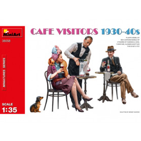 Clients au café et serveur 1930-1940 - échelle 1/35 - MINIART 38058
