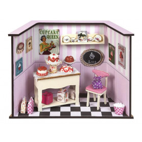 Diorama intérieur de magasin Cupcakes - bois - OCCRE 10105