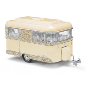 Caravane beige/argent - HO 1/87 - BUSCH 51703