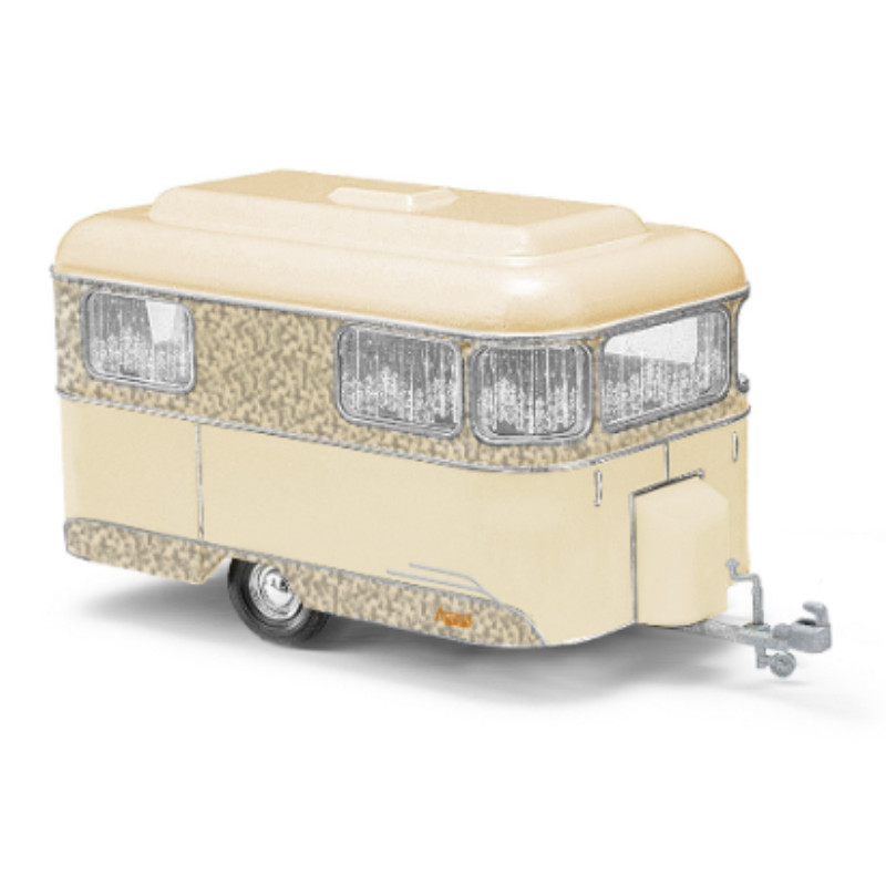 Caravane beige/argent - HO 1/87 - BUSCH 51703