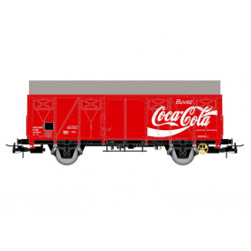 Wagon couvert G4 2 essieux Coca-Cola, ép. IV SNCF - HO 1/87 - JOUEF HJ6254