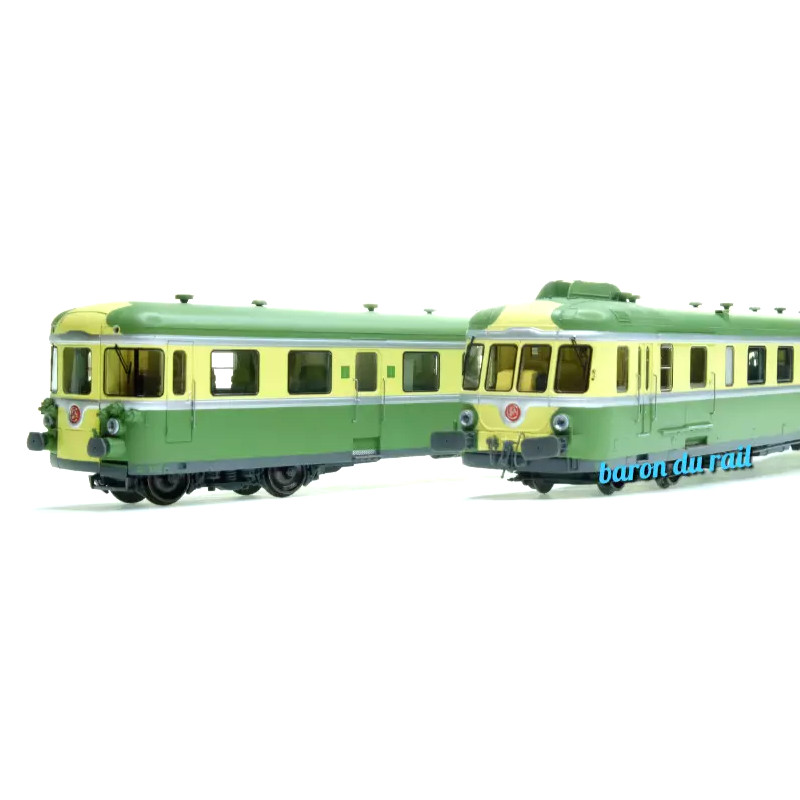 Autorail RGP 2 X-2703 vert olive SNCF Marseille Ep. III analogique - HO 1/87 - REE MB-173