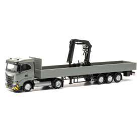 Semi remorque Iveco S-Way LNG ND avec grue - HO 1/87 - HERPA 316415