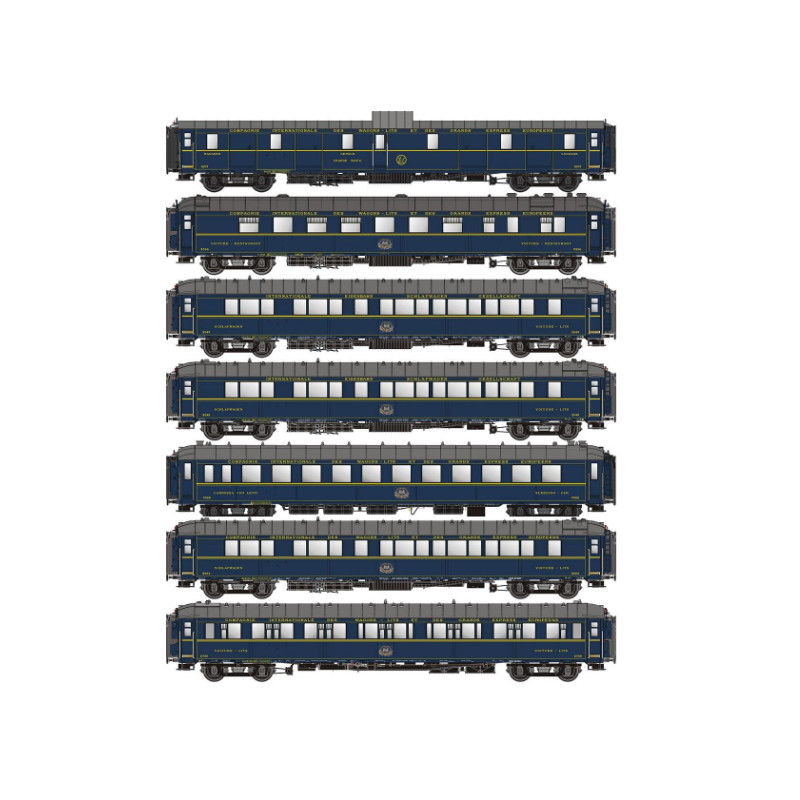 Coffret 7 voitures Nord Express CIWL 1936 éclairées - HO 1/87- LS Models MW1001