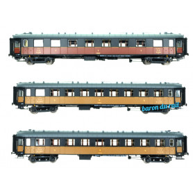 Set 3x voitures Ocem RA PLM ép. IIb - HO 1/87 - LS Models MW40925
