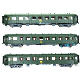 Set 3x voitures Ocem RA ép. IVa SNCF - HO 1/87 - LS Models MW40933