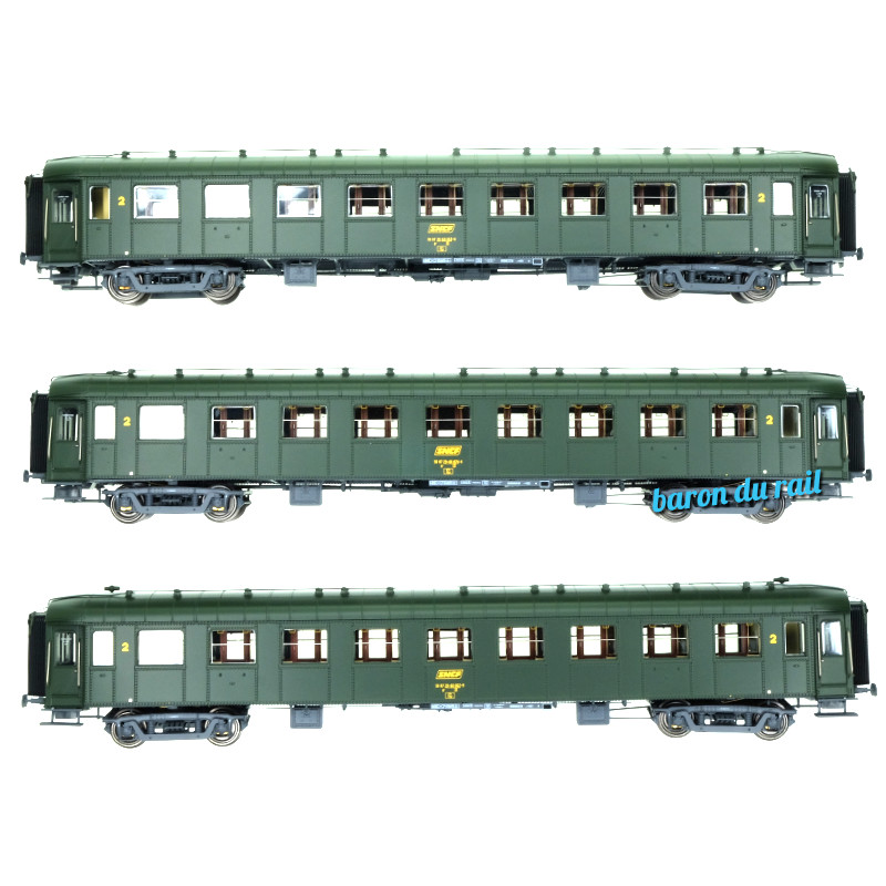Set 3x voitures Ocem RA ép. IVa SNCF - HO 1/87 - LS Models MW40933