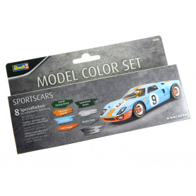 Set 8x peinture acrylique voiture de sport - REVELL 36202