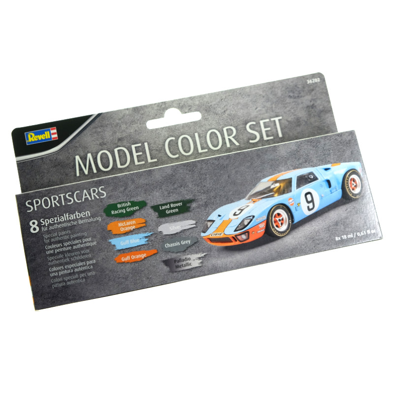 Set 8x peinture acrylique voiture de sport - REVELL 36202