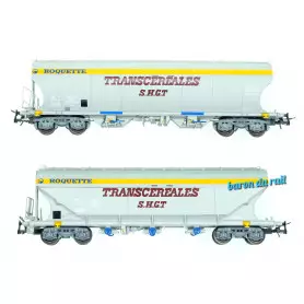 2x wagons trémie Transcéréales S.H.G.T., ép. IV SNCF - HO 1/87 - JOUEF HJ6269
