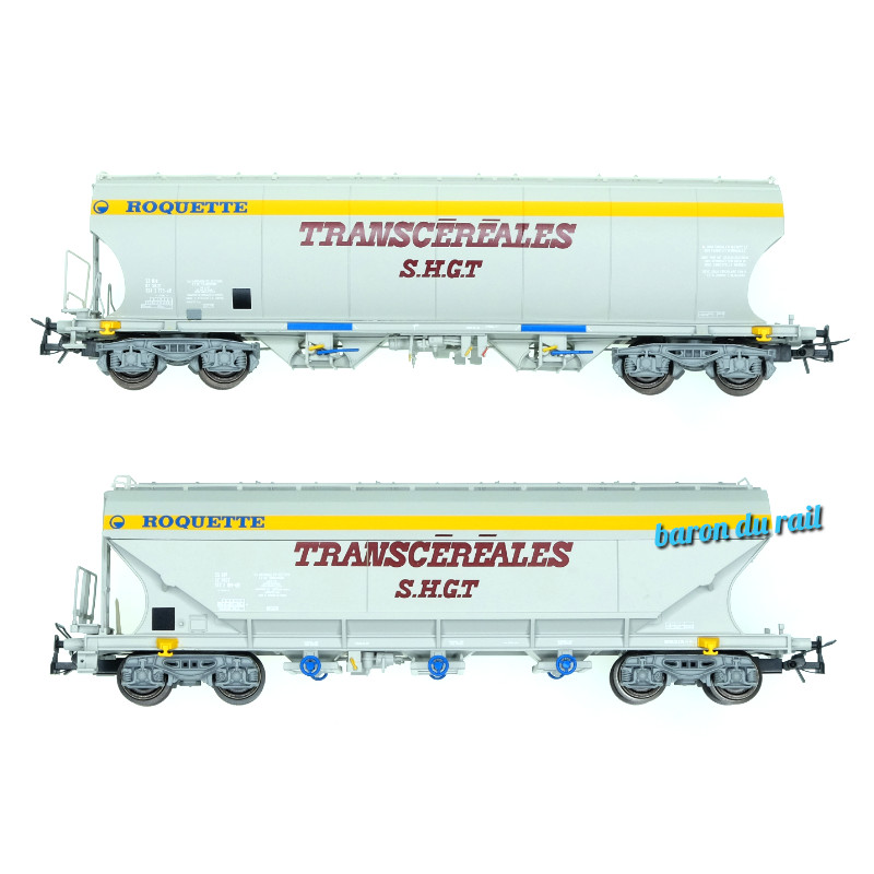 2x wagons trémie Transcéréales S.H.G.T., ép. IV SNCF - HO 1/87 - JOUEF HJ6269