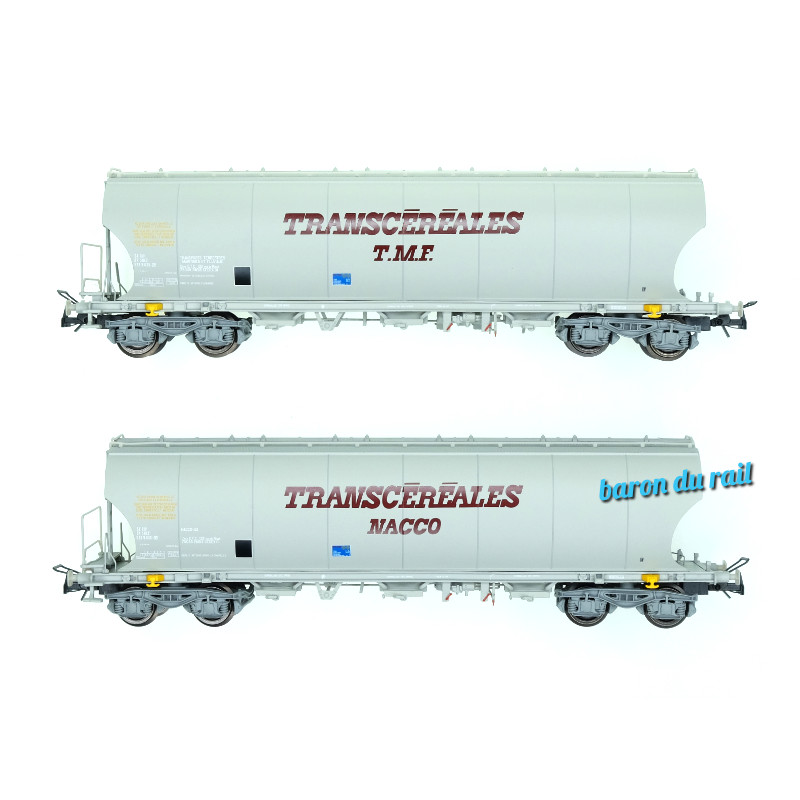 2x wagons trémie Transcéréales Naco et TMF, ép. IV SNCF - HO 1/87 - JOUEF HJ6270
