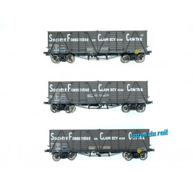 Set 3x wagons TP Tombereau HAUT CLAMECY Ep.III SNCF - HO 1/87 - REE WB-852