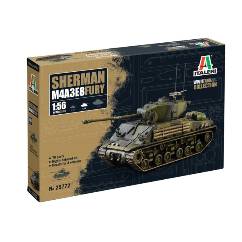 M4A3E8 Sherman Fury - 1/56 - ITALERI 25772